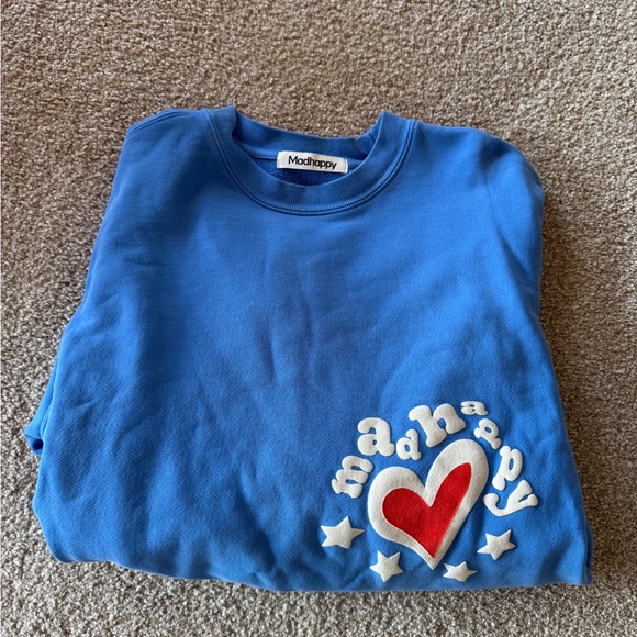Madhappy Tops - Madhappy Blue Heart Sweatshirt
